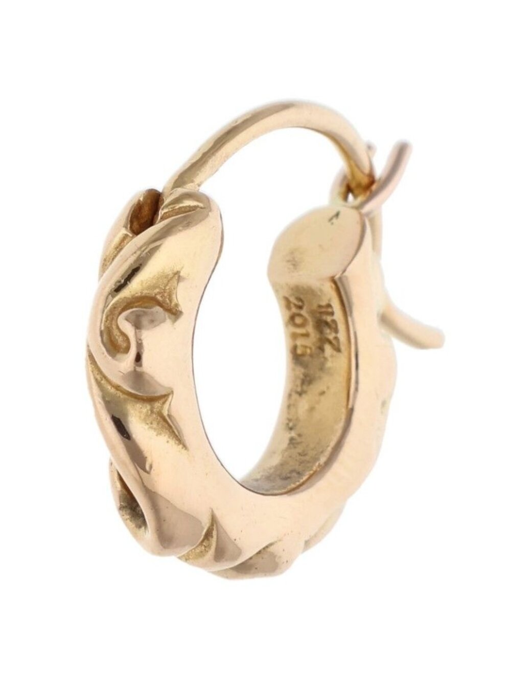Chrome Hearts 22k Tny Hoop Scrl 22k Tie Nice Kroll Gold Earrings